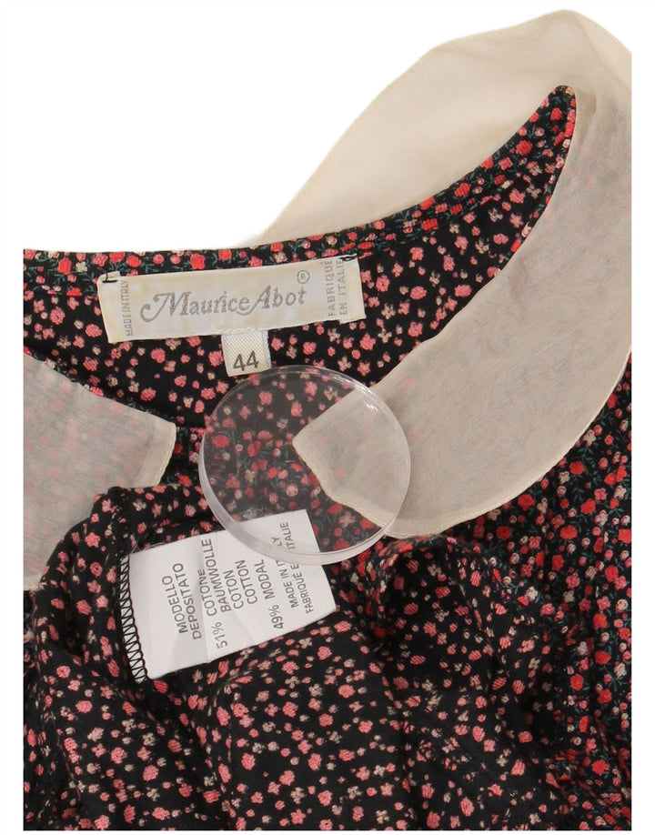 MAURICE ABOT Dame Langærmet Bluse Top IT 44 Medium Red Floral