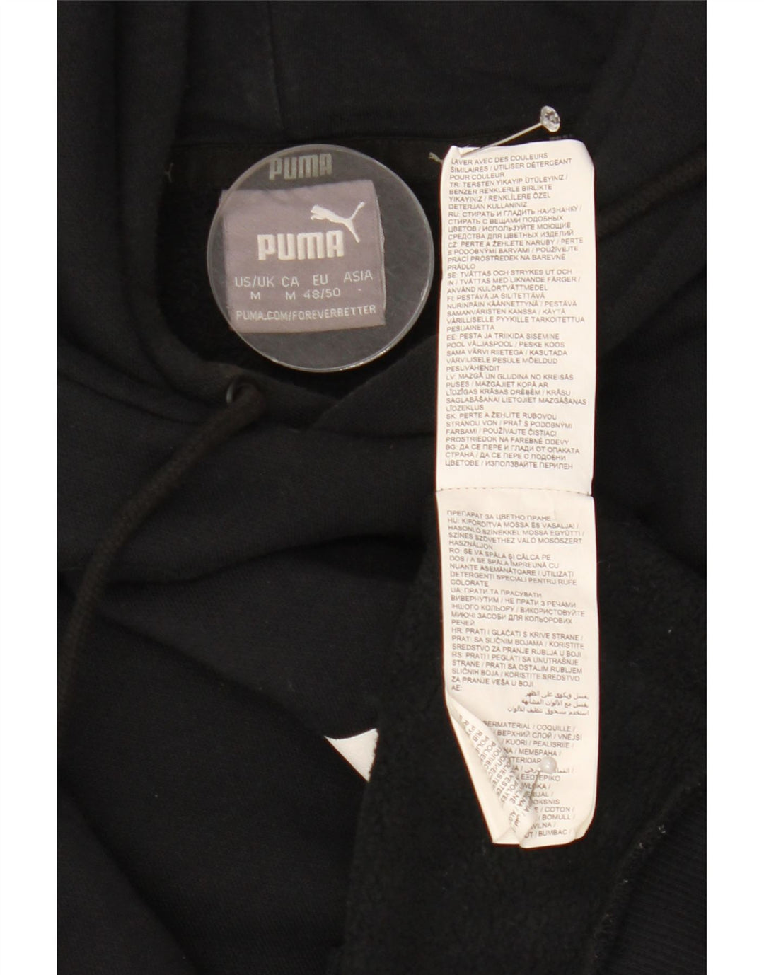 PUMA Grafisk hættetrøje til mænd mellem sort bomuld