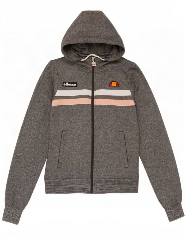 Ellesse Dame Hættetrøje Sweater UK 8 Small Grey Colourblock Polyester