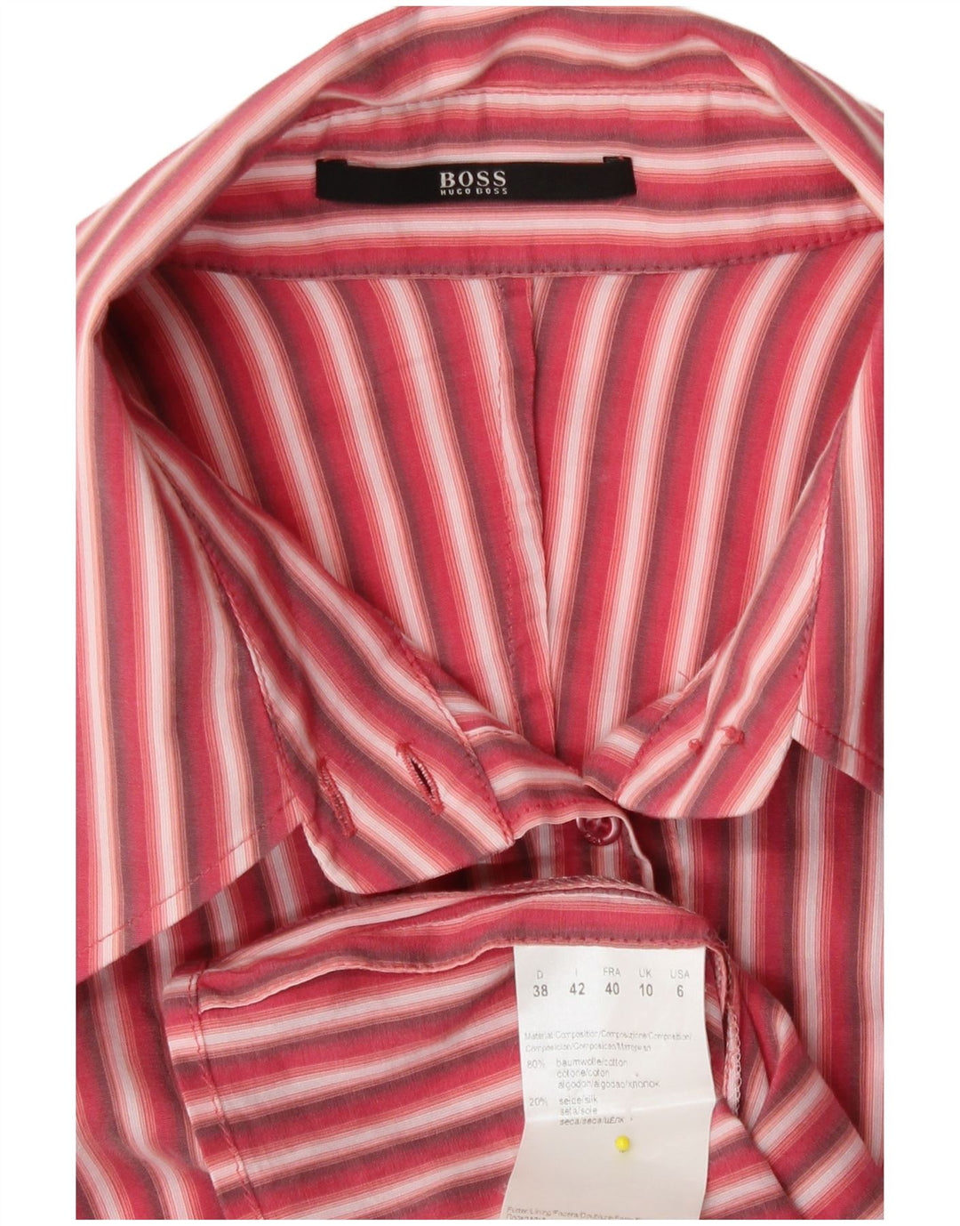 Hugo Boss Dameskjorte UK 10 Lille rødstribet bomuld