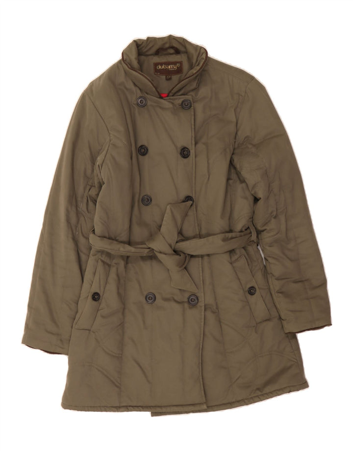 DUBARRY Womens Double Breasted Windbreaker Coat UK 12 Medium Khaki Cotton Vintage Dubarry and Second-Hand Dubarry from Messina Hembry 