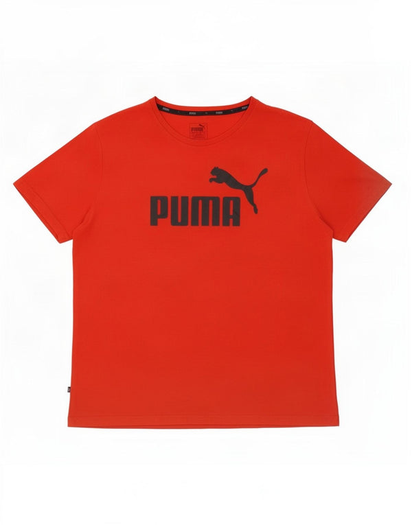 Puma Herre Grafisk T-Shirt Top XL Rød Bomuld
