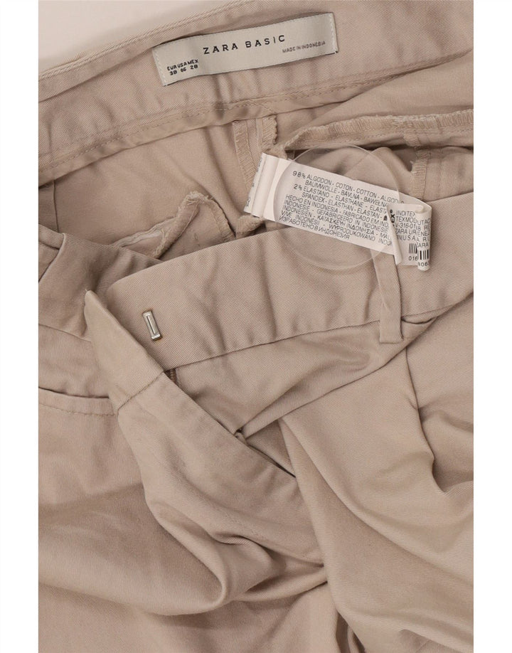 Zara Casual Shorts til kvinder EU 38 Small W28 Beige Bomuld