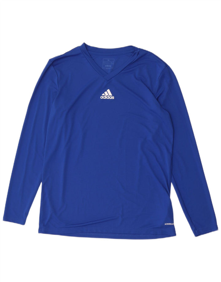 Adidas Herre Aeroready Top Langærmet XL Blå Polyester