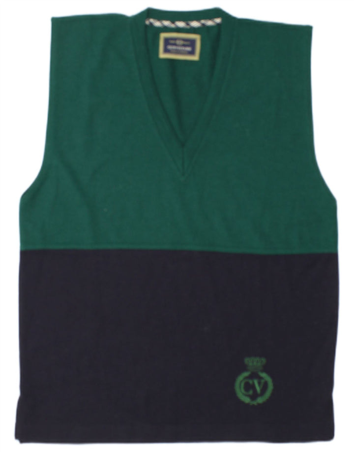 Club Voltaire Herrevest Tank Top Medium Grøn Colourblock Uld