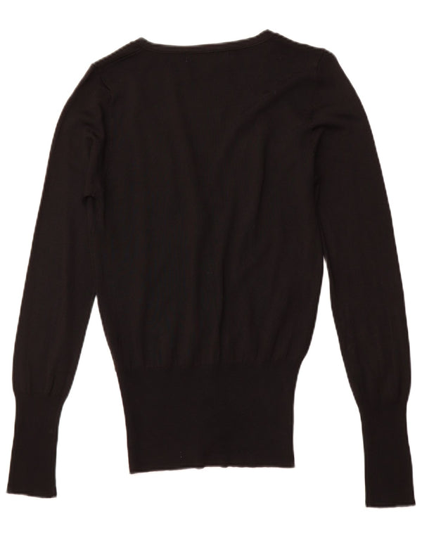 ZARA cardigan sweater til kvinder UK 10 Lille sort viskose