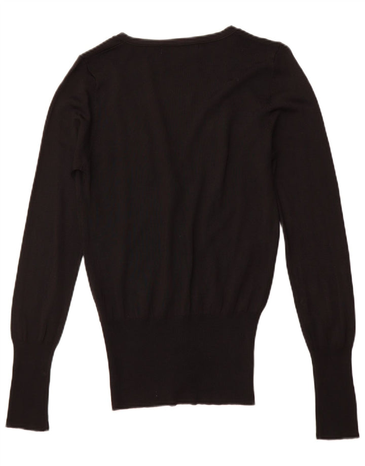 ZARA cardigan sweater til kvinder UK 10 Lille sort viskose