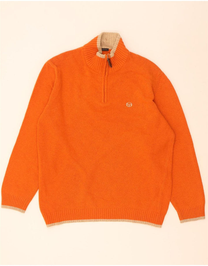 Sergio Tacchini Herre Zip Neck Sweater XL Orange Uld