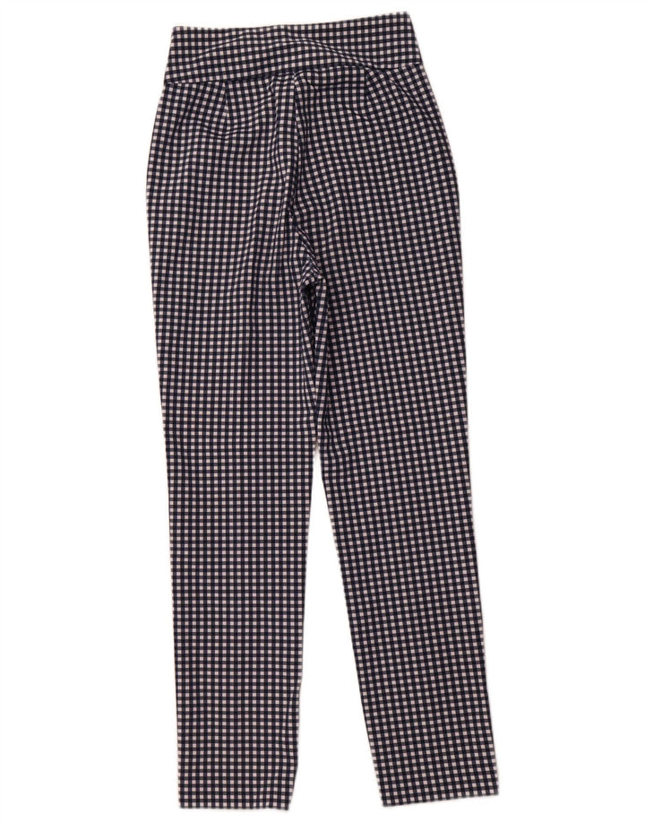ZARA koniske Chinobukser til kvinder EU 34 2XS W24 L28 Marineblå Gingham