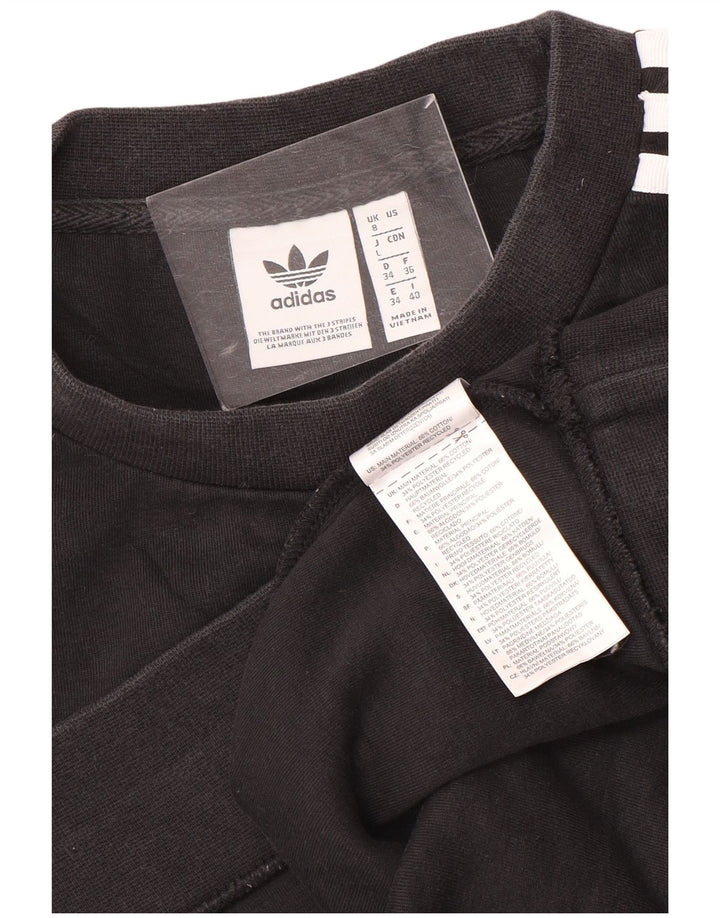 Adidas Dame Oversized Sweatshirt Jumper UK 8 Small Black Bomuld