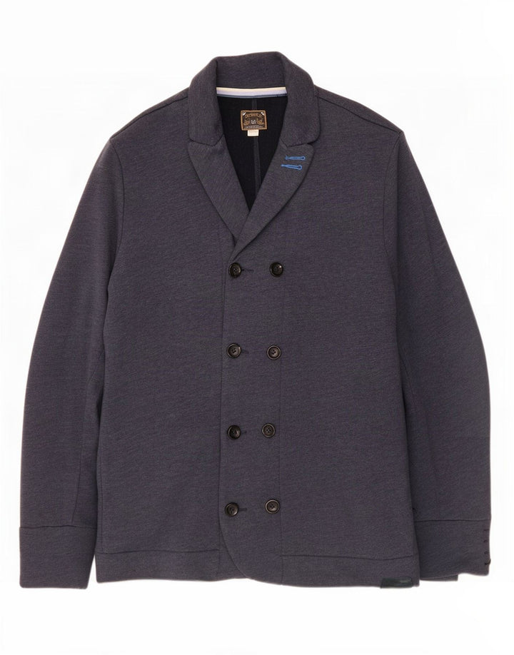 Diesel Herre Double Breasted Blazer Jacket UK 44 2XL Navy Blue Cotton