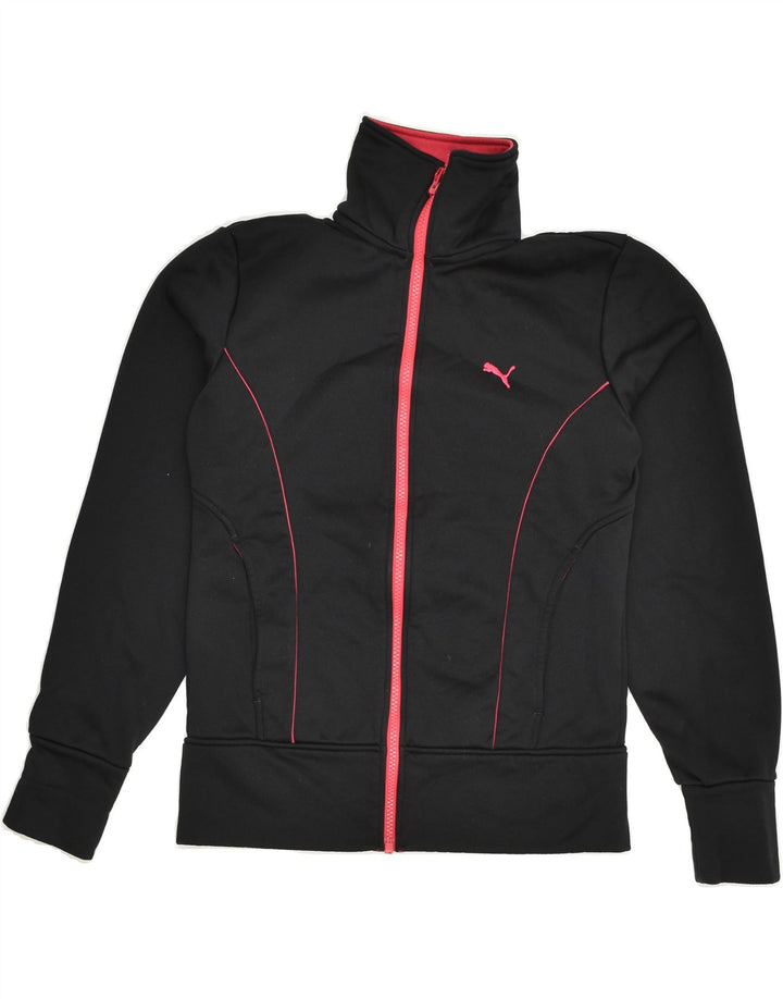 PUMA Womens Tracksuit Top Jacket UK 10 Small Black | Vintage Puma | Thrift | Second-Hand Puma | Used Clothing | Messina Hembry 