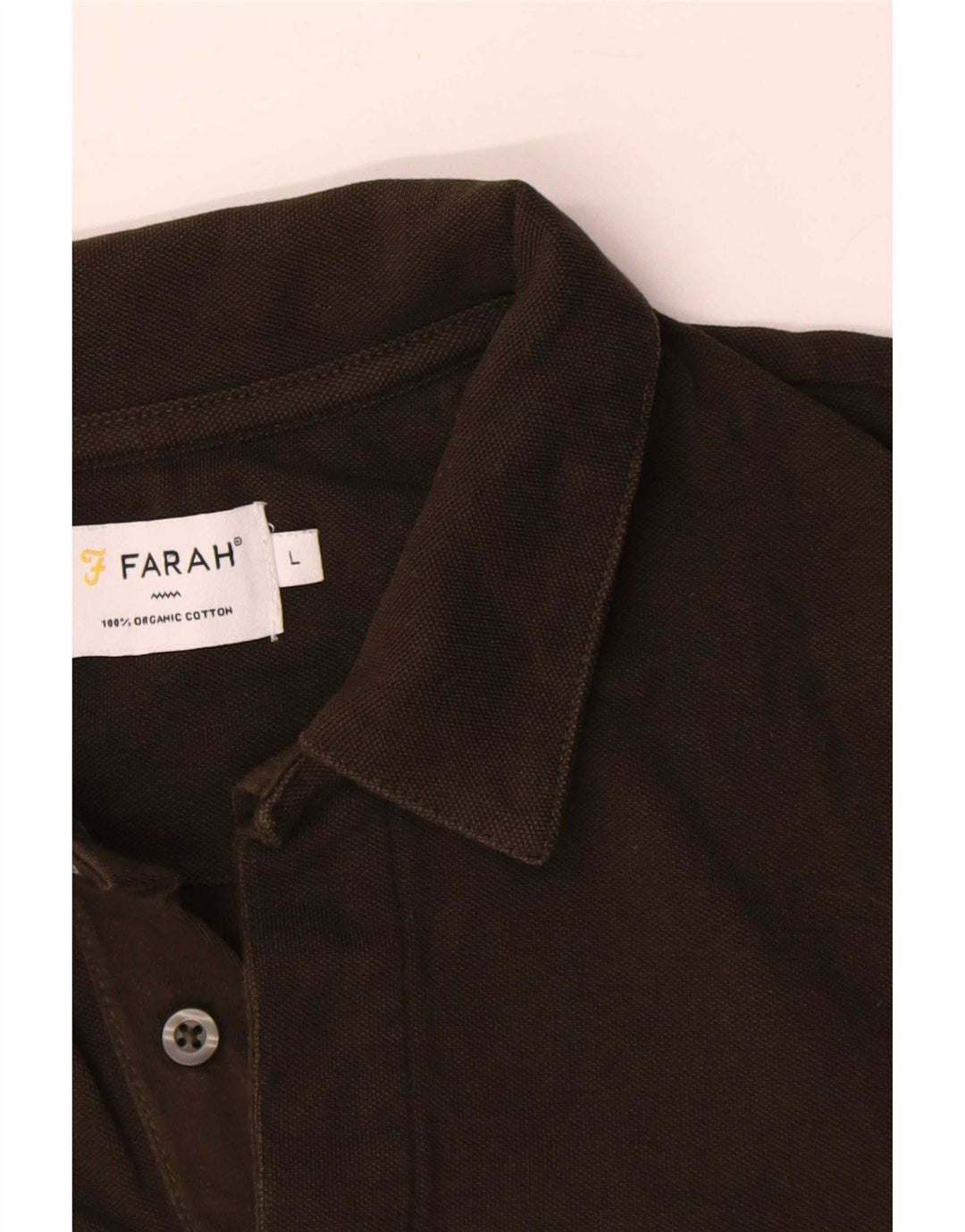 Farah Langærmet Polo Shirt til mænd Stor Khaki Bomuld