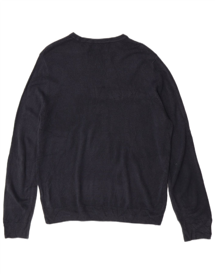 Marks & Spencer Herre sweater med rund hals, stor marineblå akryl
