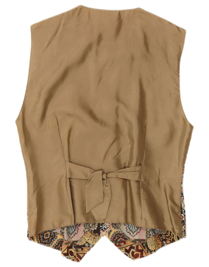 VINTAGE Damevest UK 12 Medium Beige Paisley Polyester