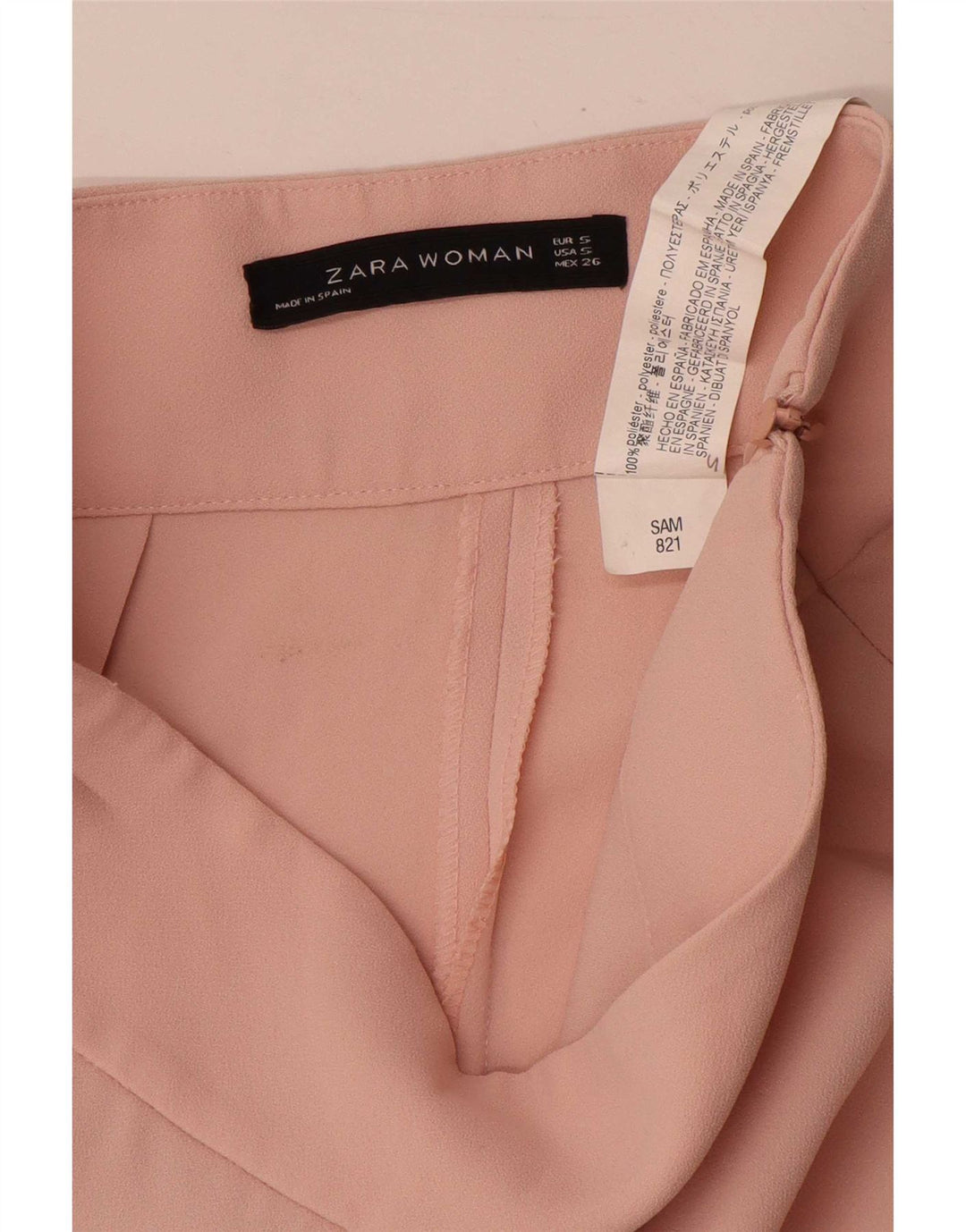 Zara Womens Vide Ben Cropped Trousers Small W26 L25 Pink Polyester