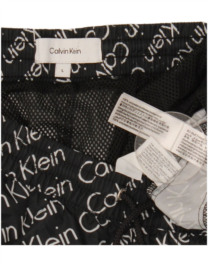 Calvin Klein Herre grafiske badeshorts Stor sort polyester
