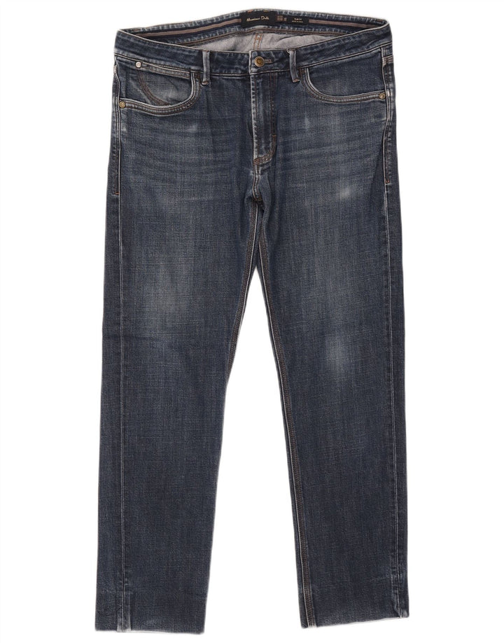 MASSIMO DUTTI Herre Slim Jeans EU 42 Large W34 L27 Blå Bomuld