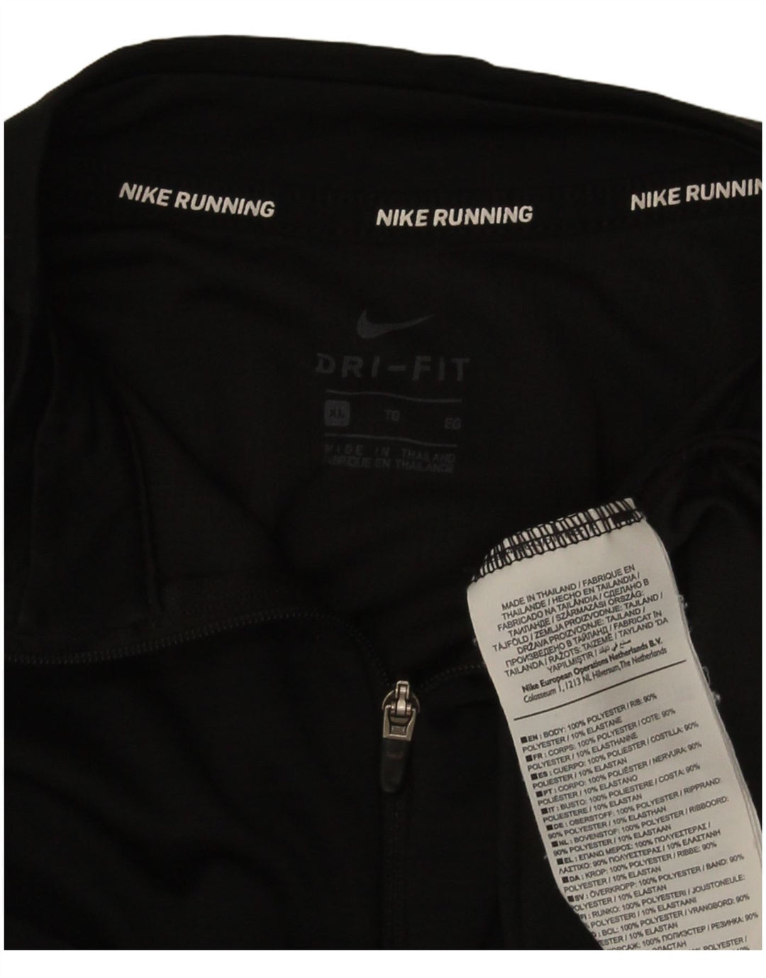 Nike Herre Running Zip Neck Top Langærmet XL Sort Polyester Sports