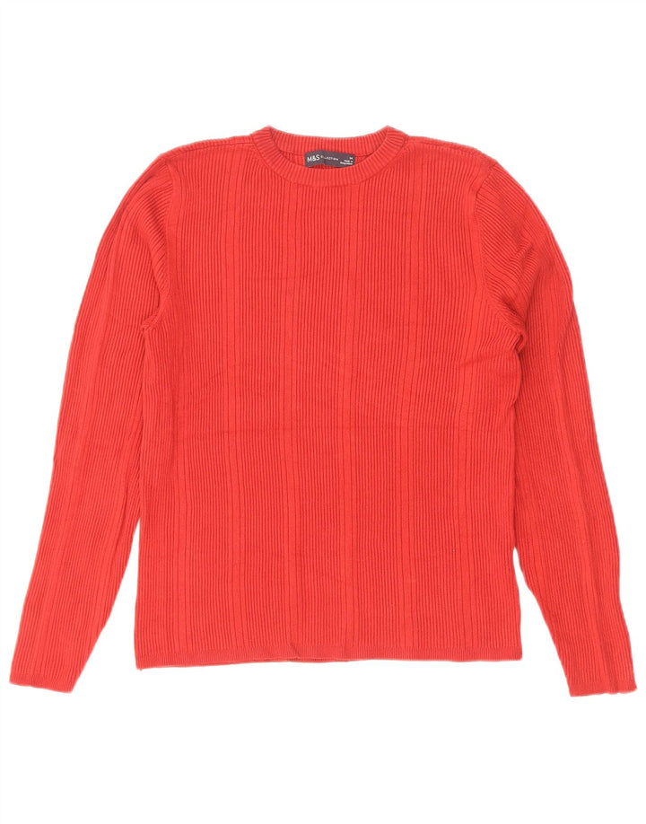 Marks & Spencer Dame sweater med rund hals DK 14 Medium rød viskose