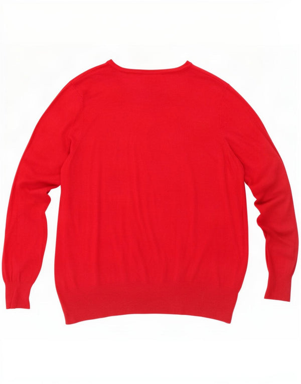 Marks & Spencer Dame Cardigan Sweater UK 22 3XL Rød Viscose