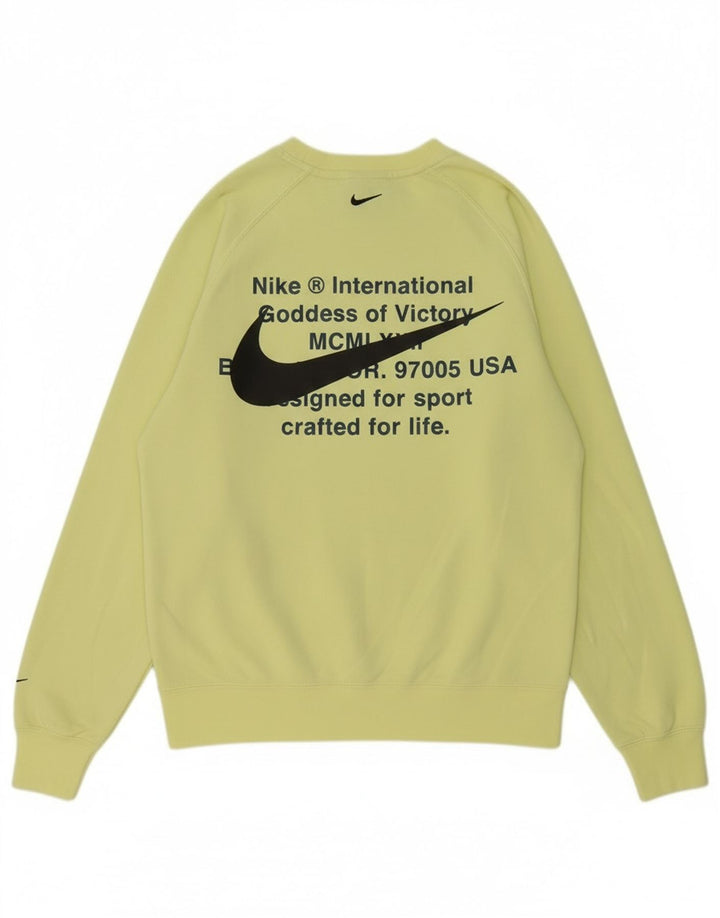 Nike grafisk sweatshirt til mænd, lille gul bomuld