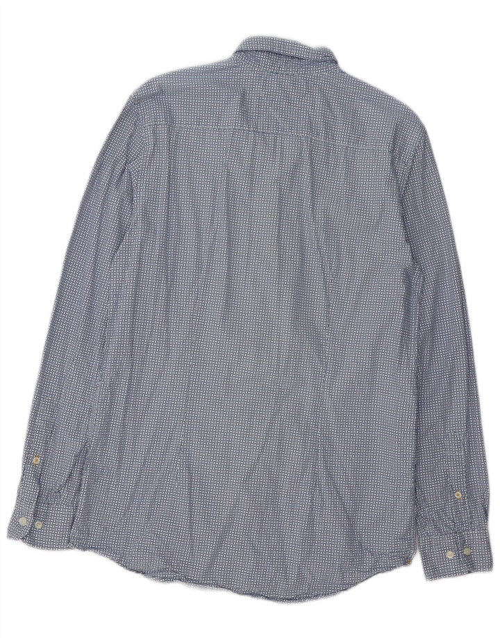 TOMMY HILFIGER Slim Fit skjorte til mænd, stor blå geometrisk bomuld