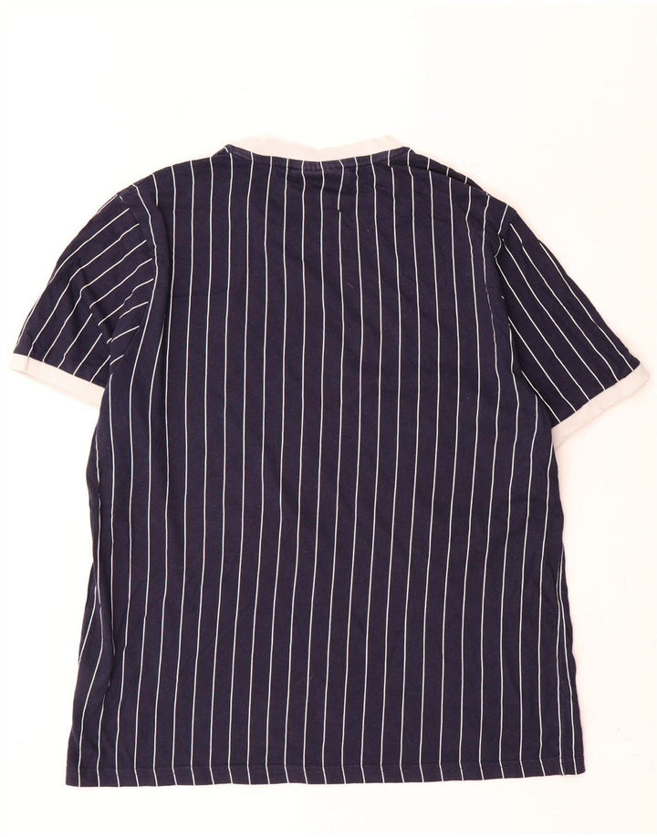 Fila T-shirt top til mænd XL marineblå stribet bomuld
