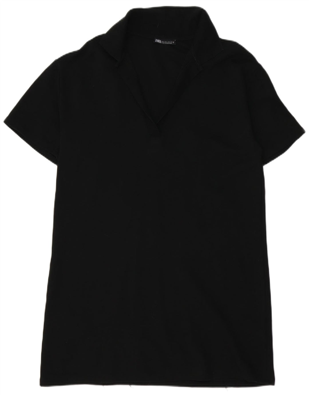 Zara Dame Polo Dress UK 16 Large Black Bomuld