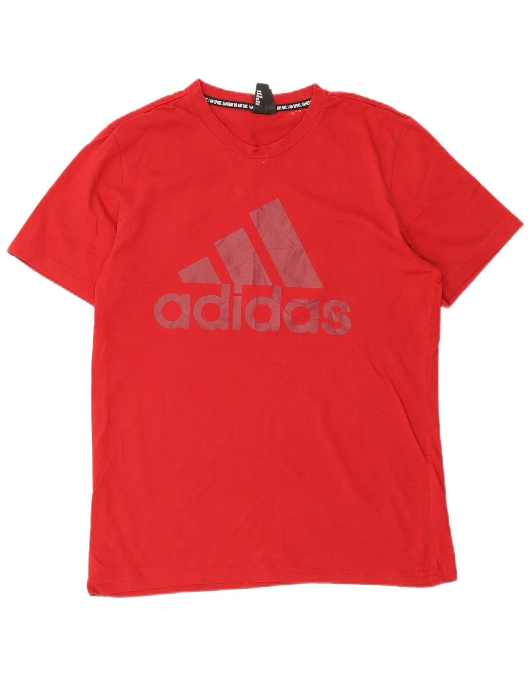 ADIDAS grafisk t-shirt til mænd, medium rød bomuld