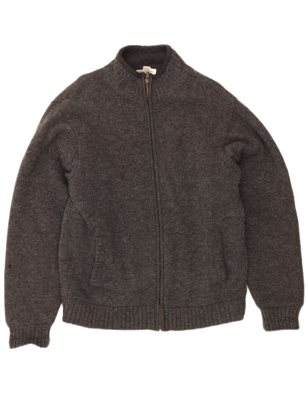L.L.Bean Herre Sherpa Cardigan Sweater Medium Grey Lammeuld