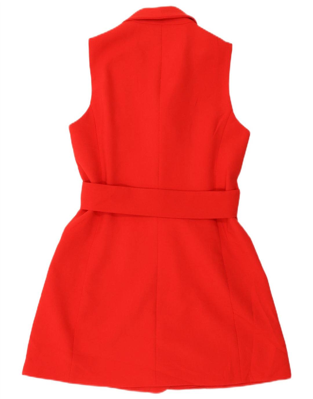 Zara Dame Dobbeltradet Longline vest UK 10 Lille rød polyester