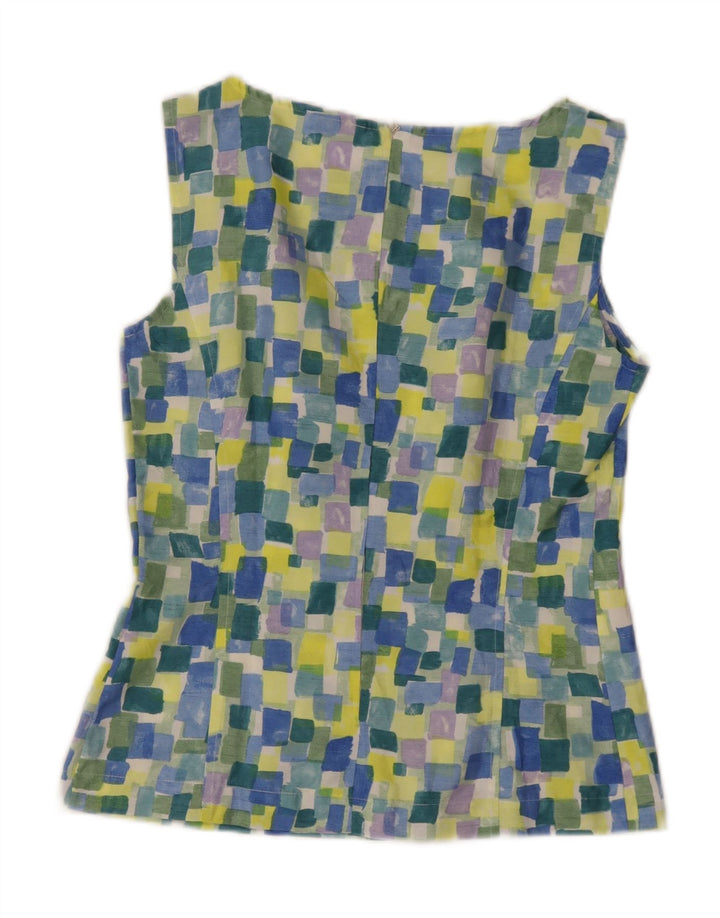 Marella Dame Ærmeløs bluse Top UK 10 Small Multicolored Geometric