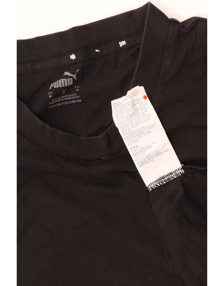 Puma Herre Grafisk T-Shirt Top Medium Sort Bomuld