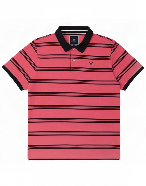 Crew Clothing Herre poloshirt 2XL Pink Stribet Bomuld