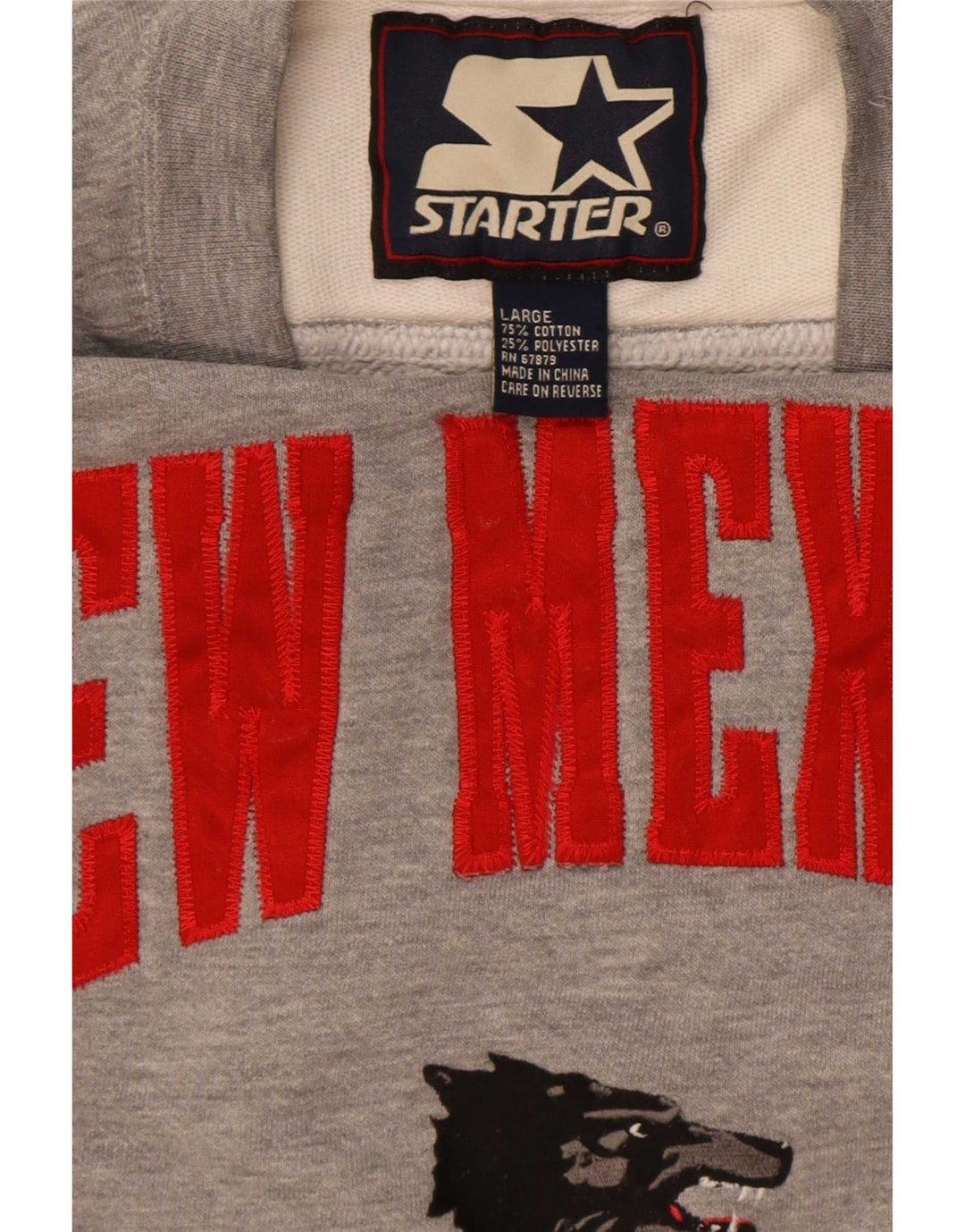 Starter Herre New Maxico State Graphic Sweatshirt Jumper Large Grå Flecked