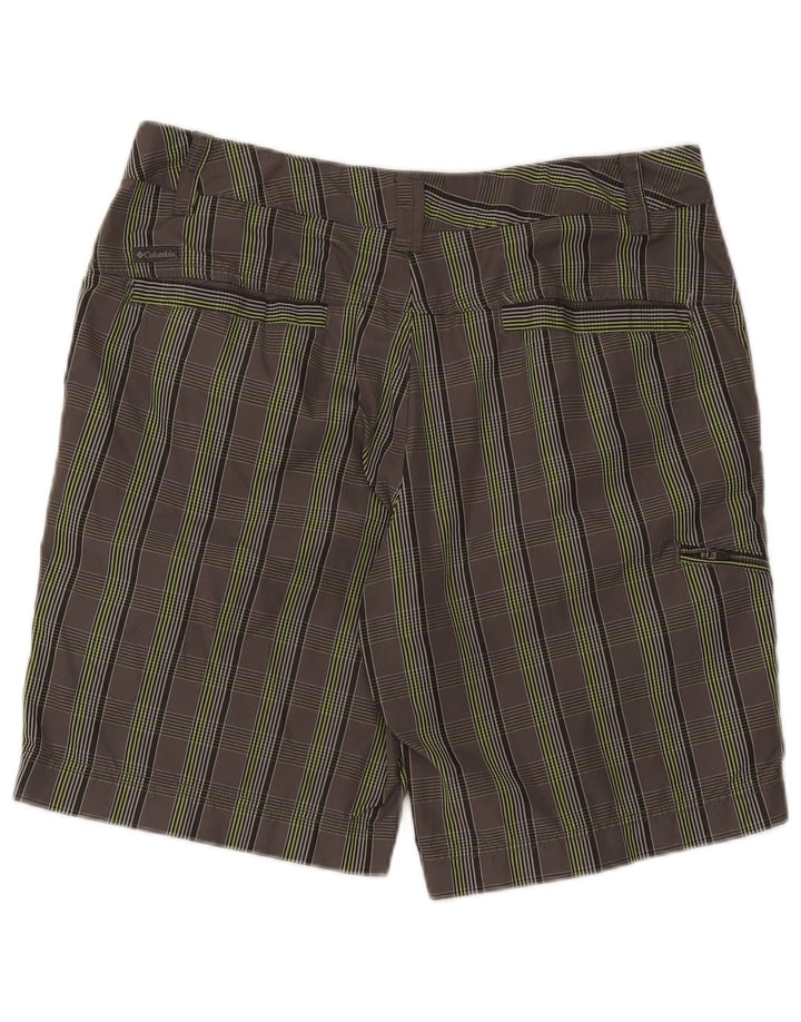 Columbia Herre Omni-Shield Cargo Shorts W34 store grå ternet nylon