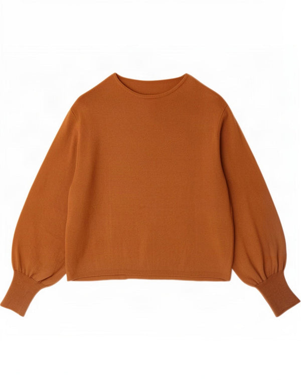 Marks & Spencer Dame Boat Neck Jumper Sweater UK 14 Medium Brown Viscose