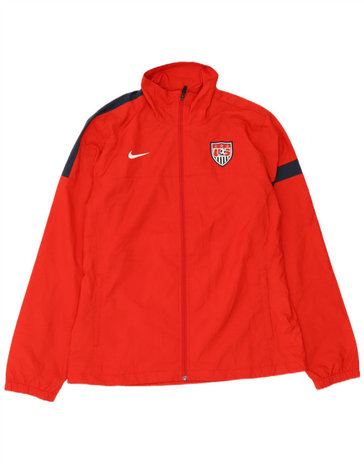 Nike træningsdragt til mænd, topjakke, stor rød farveblok polyester
