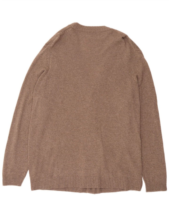 Marks & Spencer Herre Cardigan Sweater 2XL Brun Flecked Uld