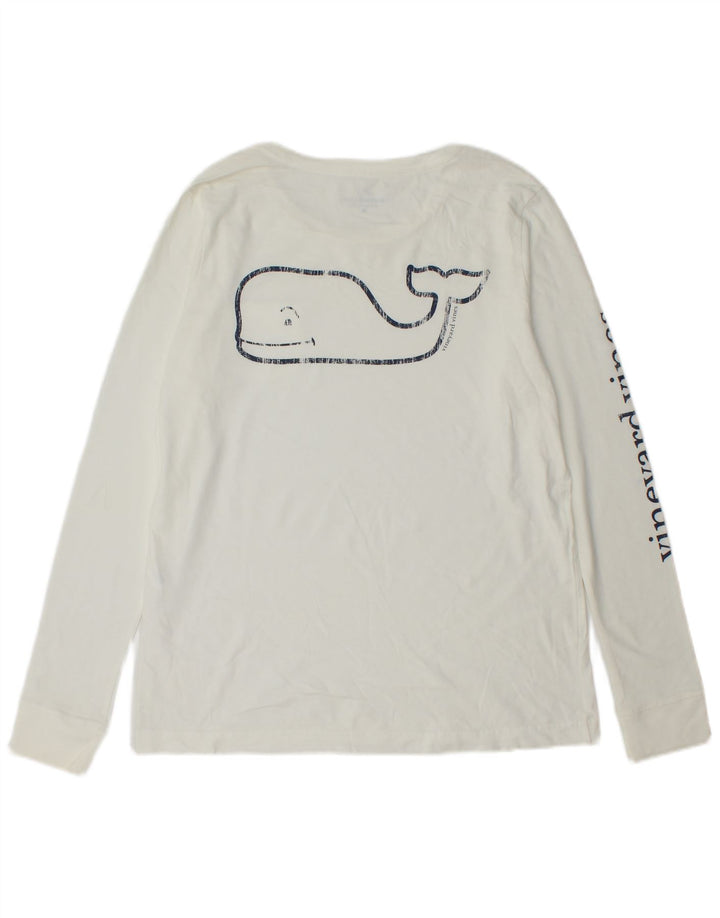 VINEYARD VINES Herre grafisk top Langærmet medium hvid bomuld