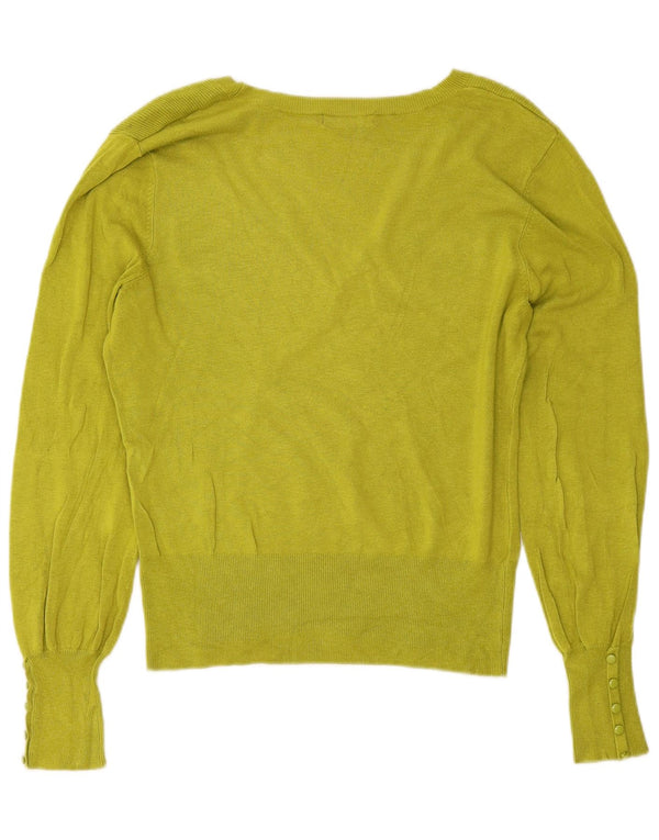 Debenhams Womens V-Neck Jumper Sweater UK 14 Medium Green