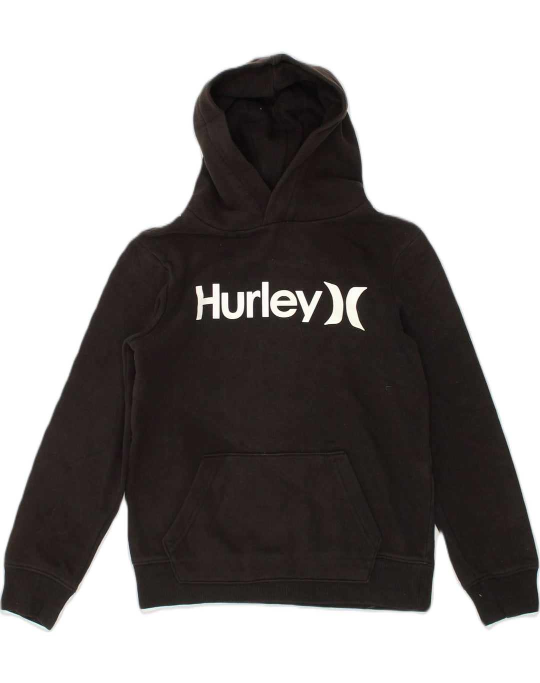 HURLEY Girls Graphic Hoodie Jumper 11-12 Years Medium Black Cotton | Vintage Hurley | Thrift | Second-Hand Hurley | Used Clothing | Messina Hembry 