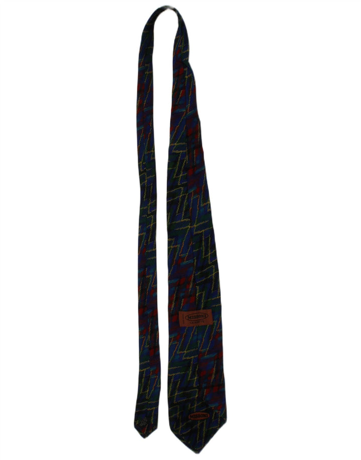 Missoni Herre Cravatte Tie One Size Marineblå Geometrisk Silke