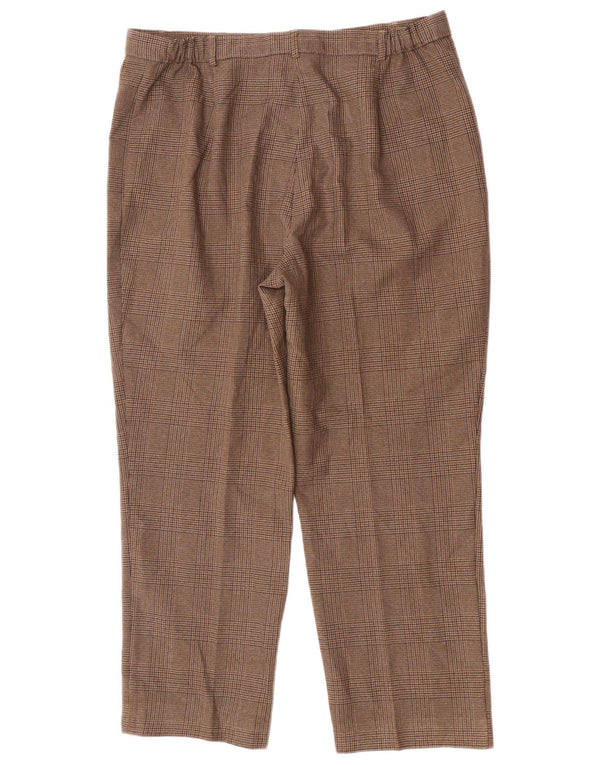 Marks & Spencer Kvinder Højtaljede Suit Bukser UK 18 XL W34 L27 Brun