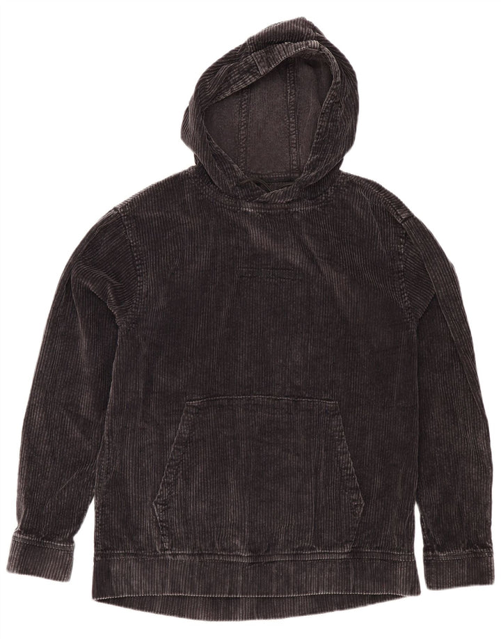 Zara Herre Corduroy Hoodie Jumper Medium Grey Bomuld