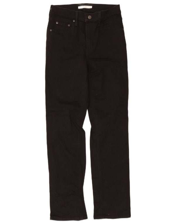 Levi's Dame 724 Højtaljede lige jeans W28 L30 sort bomuld