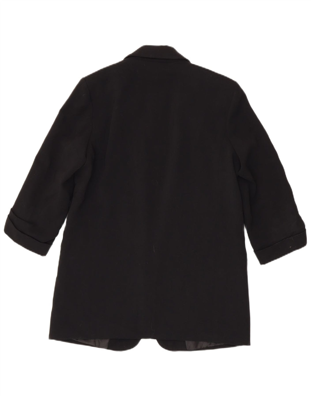 Zara Dame 3/4 ærmet åben blazerjakke UK 14 Medium Sort Polyester