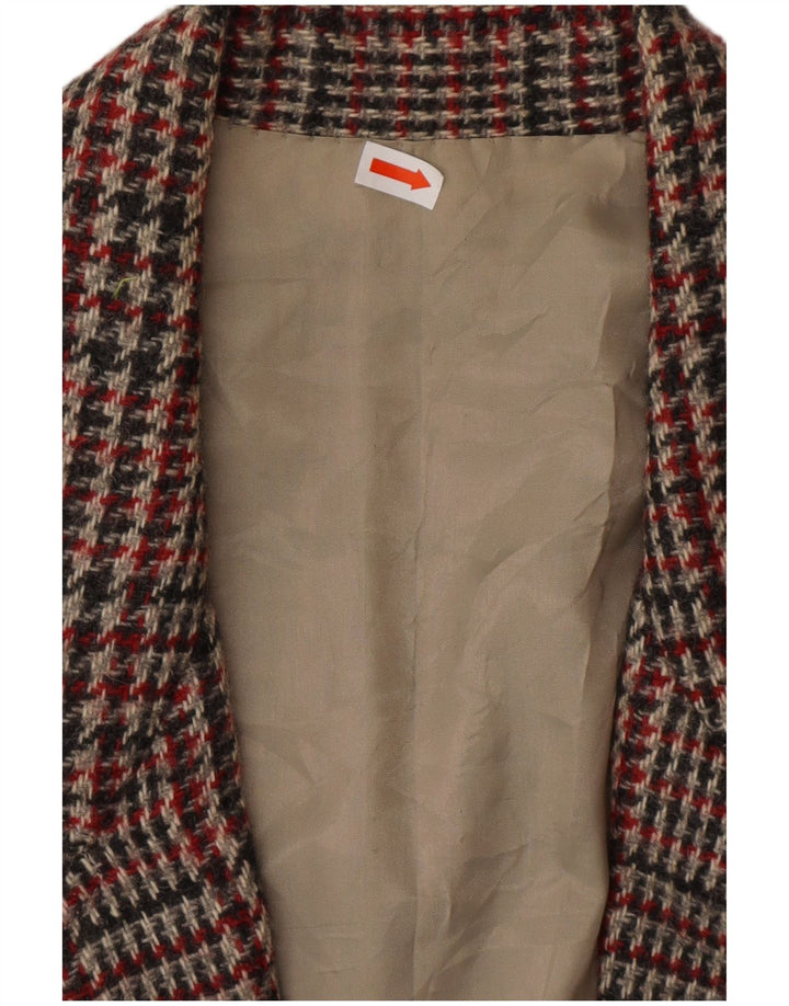 VINTAGE Dame Blazer Jacket UK 16 Large Multicolor Houndstooth