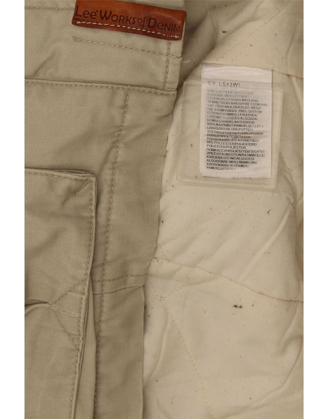 Lee Womens Utility Jacket UK 14 Medium Beige Bomuld